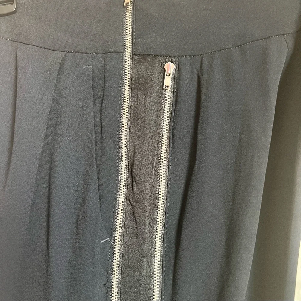 A.L.C. Side Zip Trousers Blue/Blk Trim SZ 2 High Rise Pockets Casual Evening - Picture 12 of 16